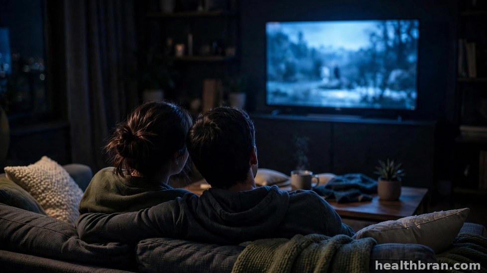 Stel dat 's avonds samen een serie kijkt op de bank.